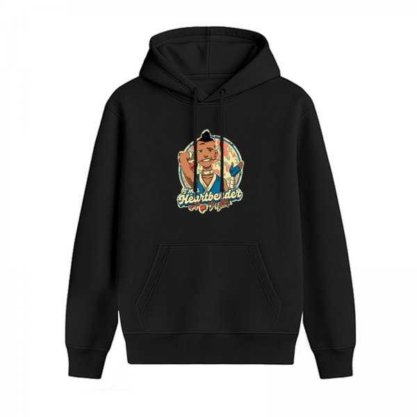 Black hoodie with Sokka 'I'm a Heartbender' Avatar: The Last Airbender print