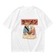 Olive T-Shirt With Cats Eating Ramen Japanese Art Print