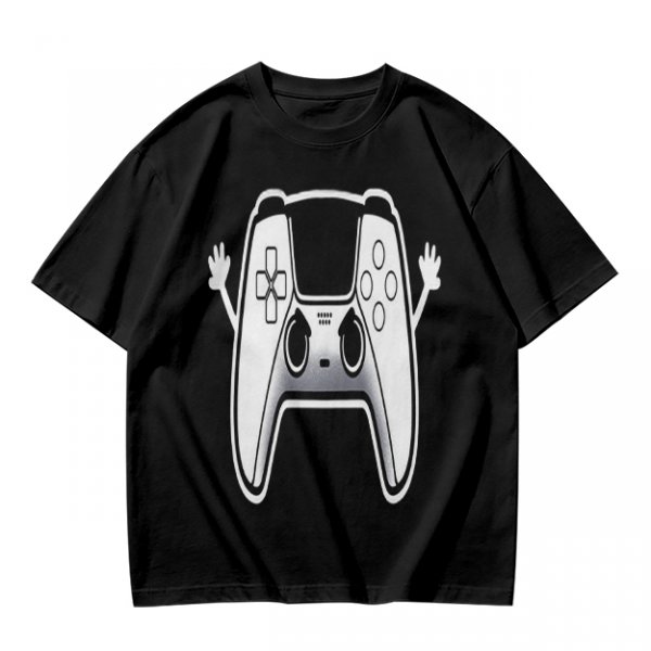 Olive T-Shirt With Cartoon Game Controller Graphic