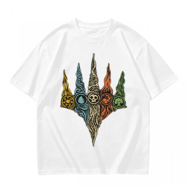 Magic The Gathering Five Mana Symbols Graphic T-Shirt