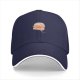 Black baseball cap with a detailed burger graphic design