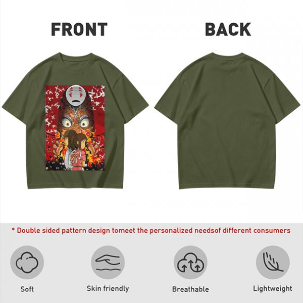 Spirited Away No Face and Chihiro Graphic Tee