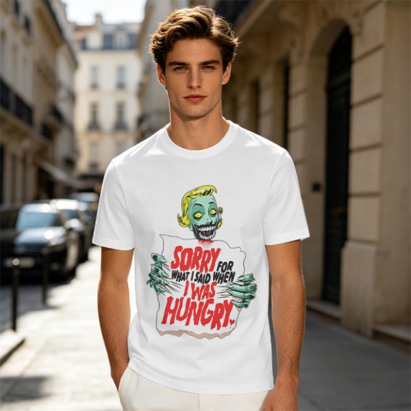 Zombie Sorry For What I Said When Hungry Graphic T-Shirt