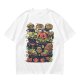 Olive T-Shirt With Halloween Themed Food And Pumpkin Cat Print