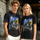 Olive T-Shirt With One Piece Straw Hat Pirate Ship Artwork