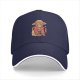Black Baseball Cap With Monkey In Straw Hat Graphic