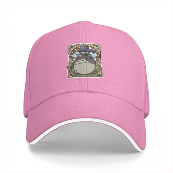 Black Baseball Cap With Totoro Art Nouveau Style Print