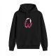 Black Hoodie With Pink Silhouette Warrior Art Print