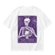 Olive T-Shirt With Skeleton Tarot Card 'The Coffee' Print