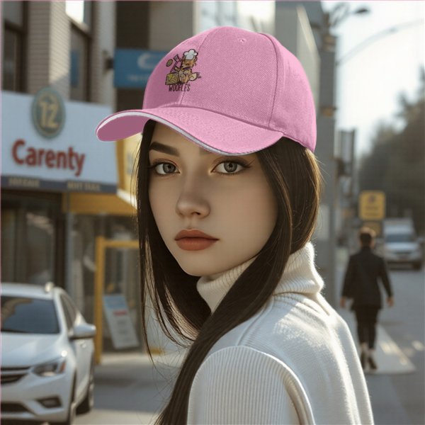 Black Baseball Cap With Cute Dog Chef Cooking Waffles Design