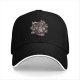 Black Baseball Cap With Psychedelic Skull Snake Graphic