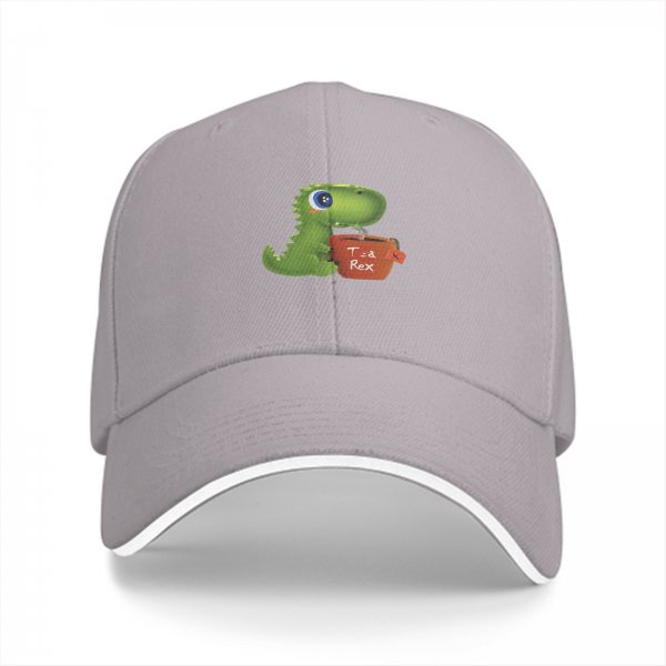 Black baseball cap with cute Tea Rex dinosaur graphic