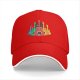 Black Baseball Cap With Colorful Cat Guitar Graphic Design