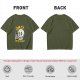Olive T-Shirt With Funny Skull 'OMG Oh My Guac!' Print