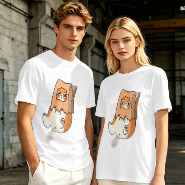 Olive T-Shirt With Cute Hamster In Paper Bag Print