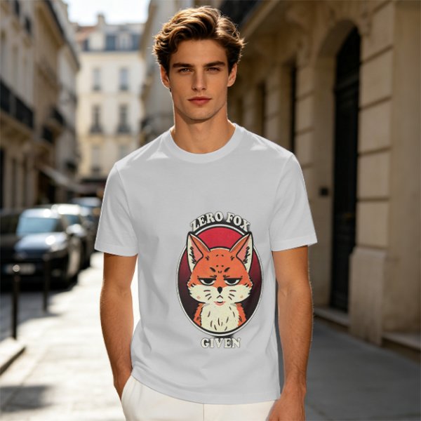 Olive T-Shirt With Zero Fox Given Grumpy Fox Graphic Print