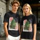 Olive T-Shirt with Totoro Cherry Blossom Stamp Art Print