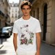 Olive T-Shirt Featuring Cute Fantasy Creature and Floral Art