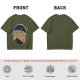 Olive t-shirt with space pizza graphic and Houston have pizza text