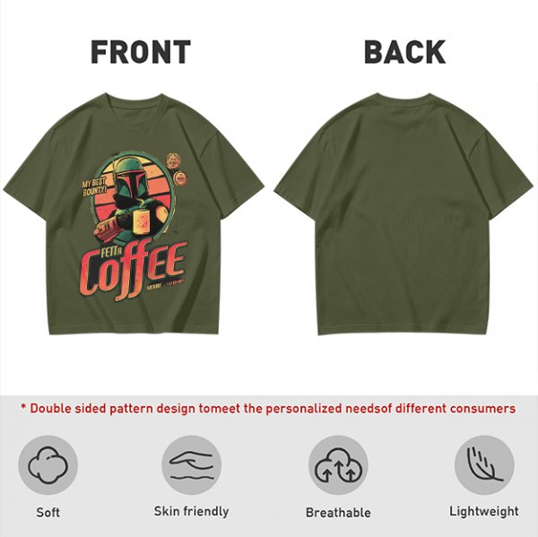 Fett a Coffee Tatooine Bounty Hunter Graphic T-Shirt
