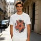 Olive T-Shirt With Pizza Pentagram Graphic Design