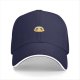Black Baseball Cap With Cute Sad Cartoon Face Graphic
