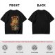 Olive T-shirt with Monster Burger and Japanese Graphic Print