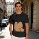 Olive Green T-Shirt With Capybara Rear View Graphic