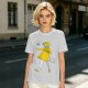 Olive Green T-Shirt With Whimsical Yellow Girl Graphic Print