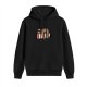 Black hoodie with a sloth on low battery graphic