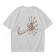 Olive T-shirt with Alien Facehugger Swoosh Graphic Print