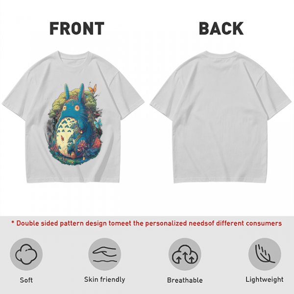 Olive T-Shirt with Whimsical Forest Spirit and Butterfly Print