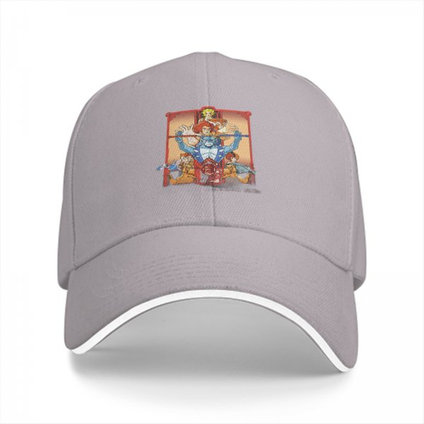 Black Baseball Cap with Retro Animated Hero Group Graphic