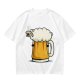 Olive Green T-Shirt With Funny Sheep Beer Mug Graphic