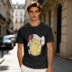 Oversized Olive T-Shirt with Saitama 'OK' Anime Graphic Print