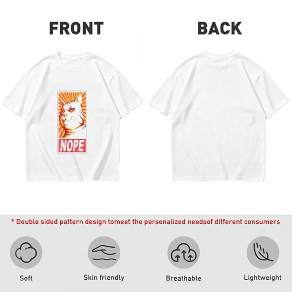Olive Green T-Shirt With Grumpy Cat 'NOPE' Propaganda Print