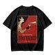 Olive t-shirt with vintage Dimitrescu red wine graphic print