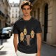 Olive T-Shirt With Cartoon Pineapples And Brown Character Graphic