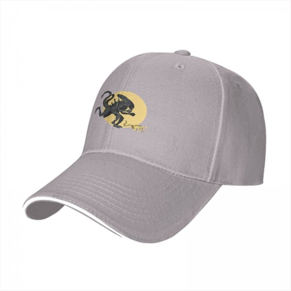 Black Baseball Cap With Xenomorph Alien Graphic Print