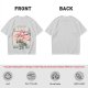 Olive green t-shirt with cherry blossom festival dog character print