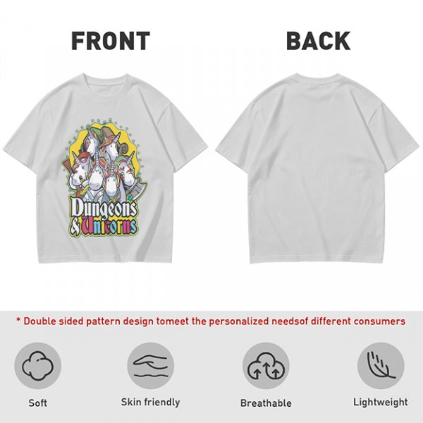 Dungeons and Unicorns Themed Graphic T-Shirt