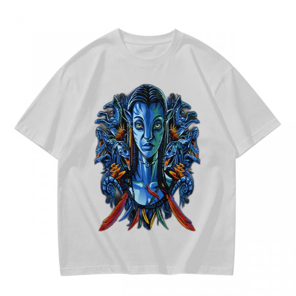 Olive T-Shirt with Na'vi Character and Pandora Creatures Artwork