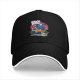 Black Baseball Cap With Cobra Puffs Graphic Print