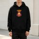 Black hoodie with Calcifer graphic and emotional support text