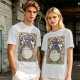 Olive Green T-Shirt With My Neighbor Totoro Art Nouveau Print