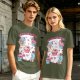 Olive T-Shirt With Cute Dinosaur Ice Cream Graphic Print
