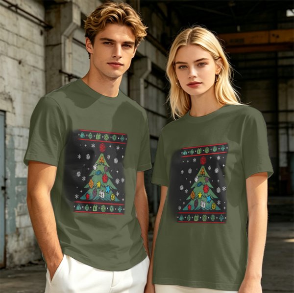 Ugly Christmas Tree Dice Board Game Themed T-Shirt
