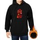 Black hoodie with little devil fire graphic print