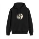Black hoodie with yin yang cat graphic design