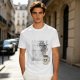 Olive t-shirt with 'Caffeine First Words Later' grumpy coffee mug print
